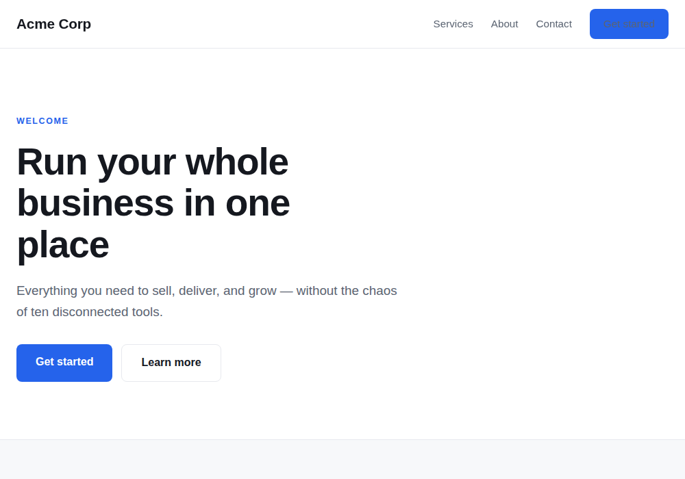Any business website template built by Troy